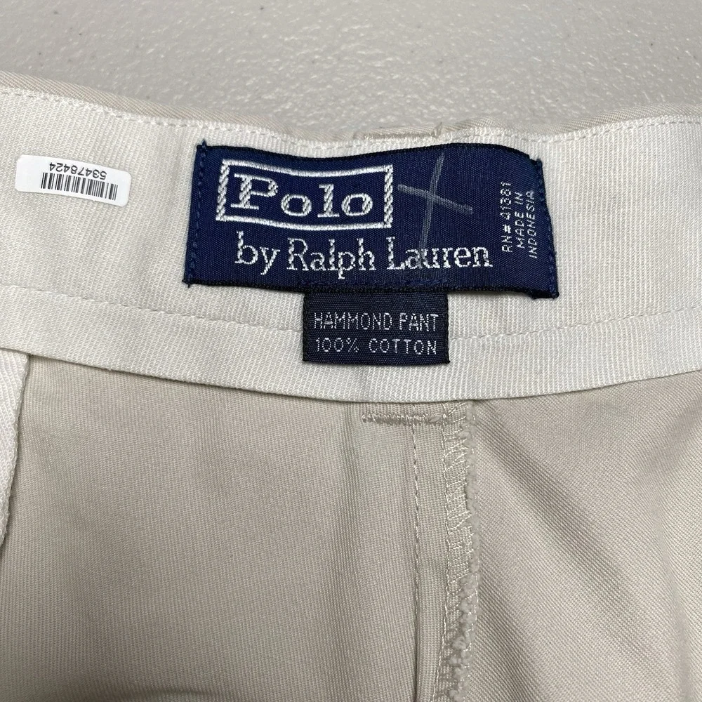 Polo by Ralph Lauren Hammond Pants (35x31.5) Cuffed Pleated Beige Old Money